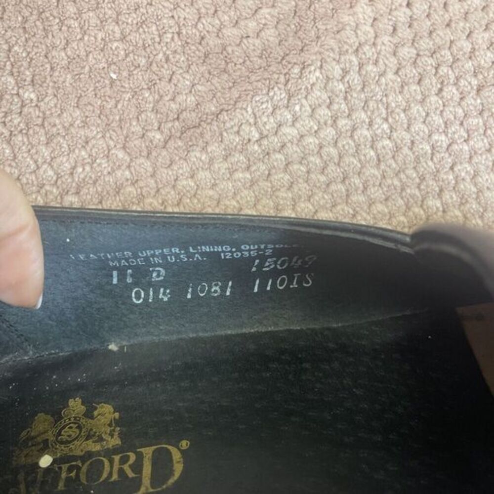 STAFFORD Men's Black Leather Tassel‎ Slip On Loafers Shoes size 11 D Made In USA - Picture 4 of 5